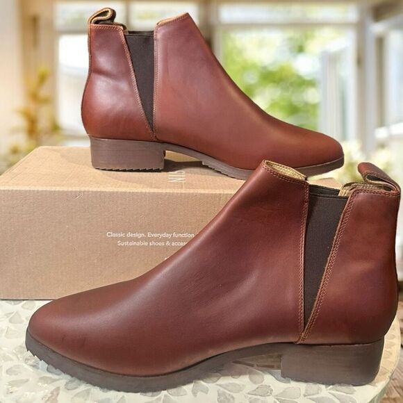 NISOLO Anthropologie $228 Chelsea Boots Women’s 9 Leather Ankle NEW Sustainable - Picture 8 of 16